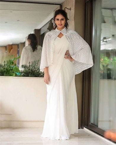 Huma Qureshi in Gaurav Gupta Saree