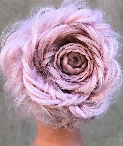 Chignon Cheveux Rose