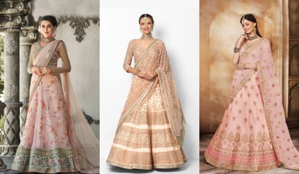 Peach Lehenga Choli Designs