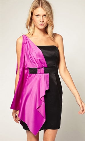 One-Shoulder Dress With Drape Scarf