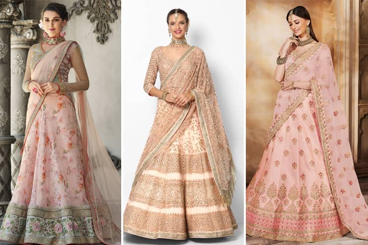 Peach Lehenga Choli Designs