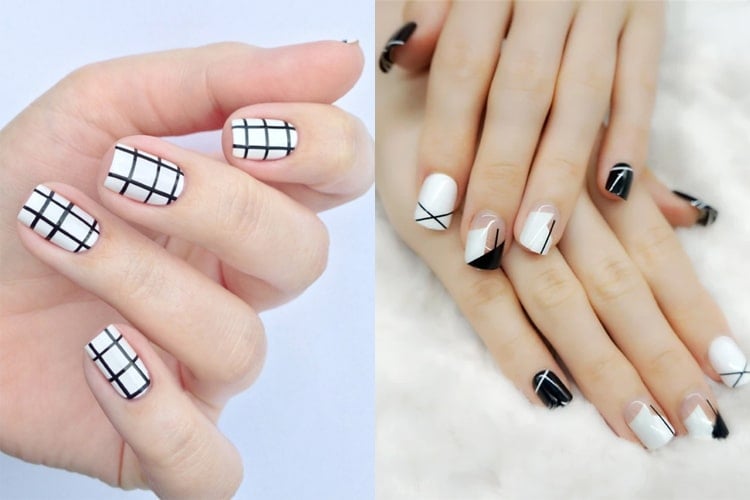 Black And White Nail Art Designs