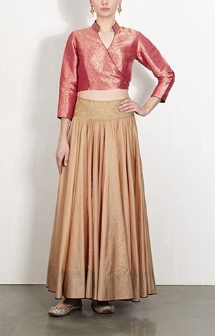 Brocade Blouse with Silk Skirt