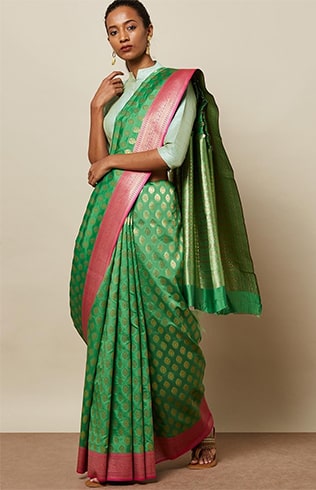 Brocade Floral Jaal Saree