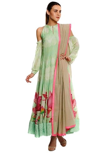 Floral Anarkali Set with Dupatta