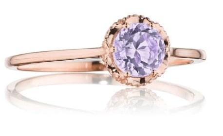 Gem Ring with Rose Amethyst Crystal