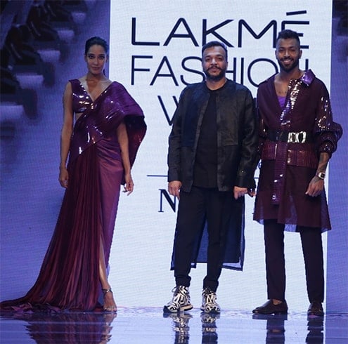 Hardik Pandya and Lisa Haydon LFW 2019