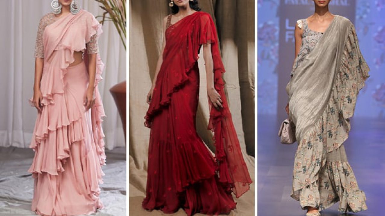 ruffle saree style