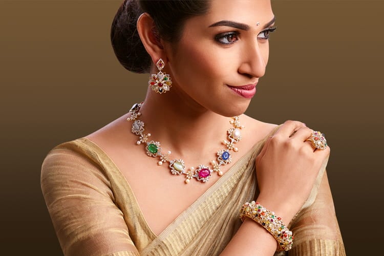 Navaratna Necklace Set – Posh Jewelery