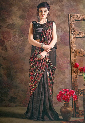 Floral Printed Readymade Saree