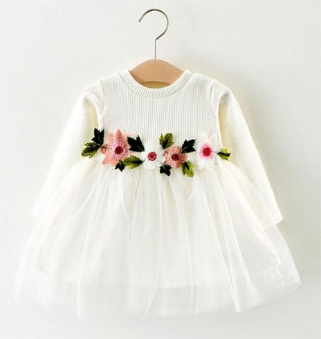 Charming White Applique Mid Thigh Length Dress