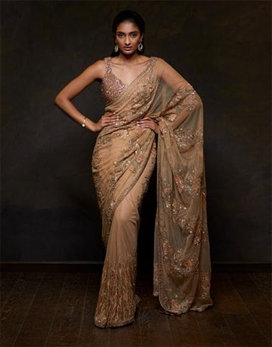 Embellished Golden Saree