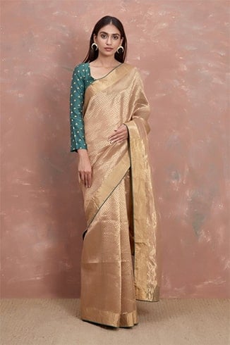 Handwoven Gold Saree