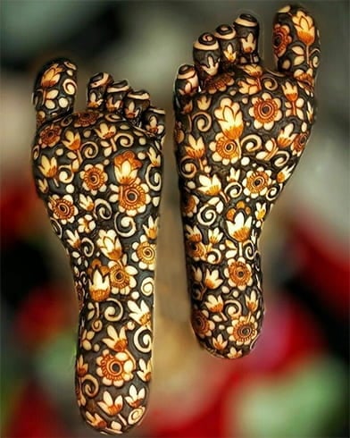 Henna Designs on the Sole of Foot