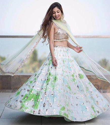 Akanksha Gajria mirror work lehengas