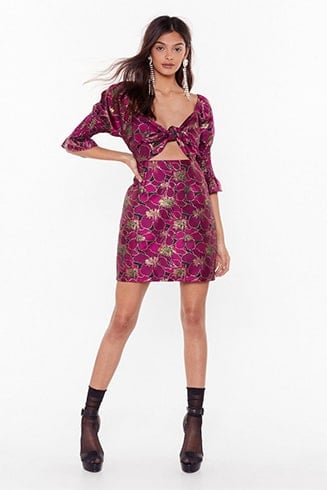 Floral Jacquard Dress