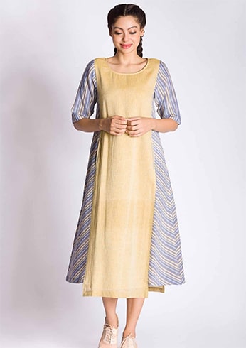 Front Panelled Khadi Dress