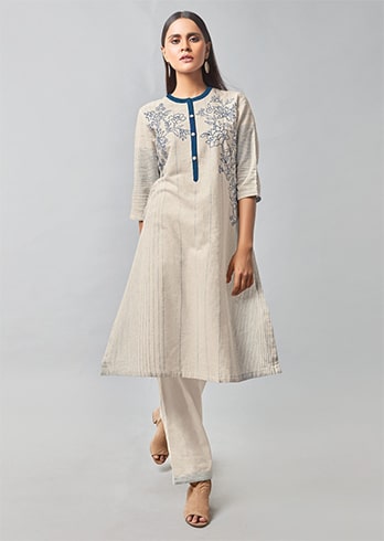 Khadi Cotton Kurta with Straight cut Pants