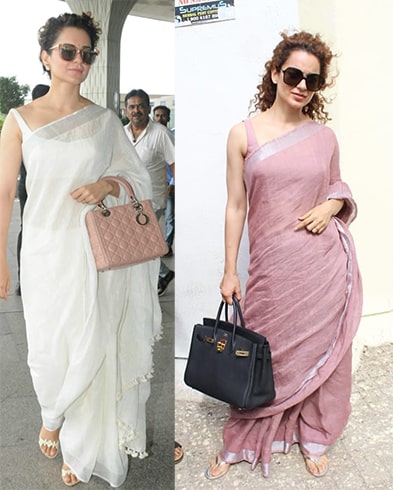 Linen Saree With Bags