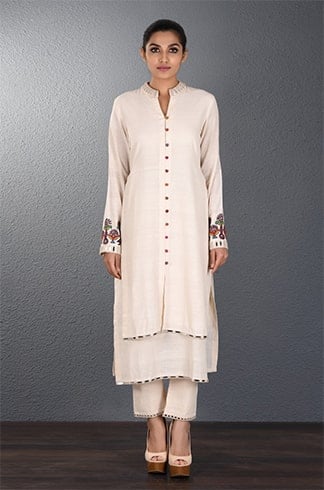 Mirror Layered Khadi Kurta Set