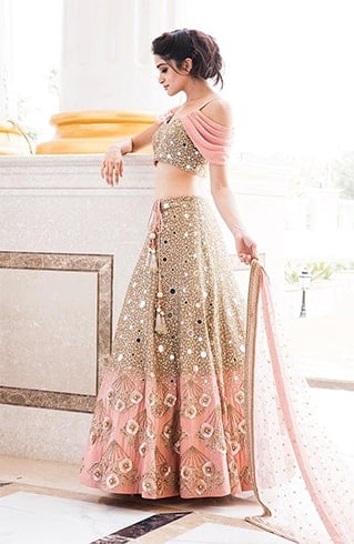 Mirror work lehenga designs