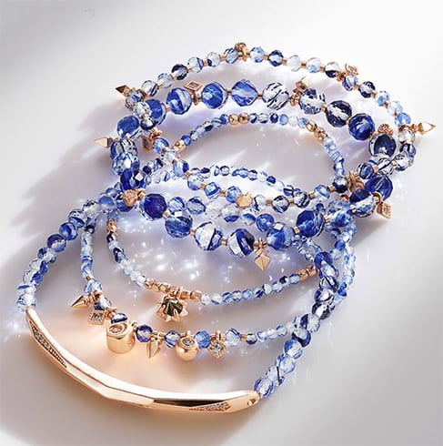 Navy Blue Beaded Bracelet Set