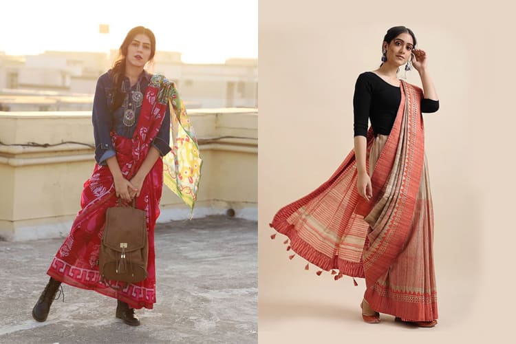 Ways To Carry A Linen Saree