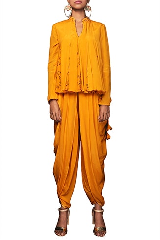 Lily Ochre Dhoti Set