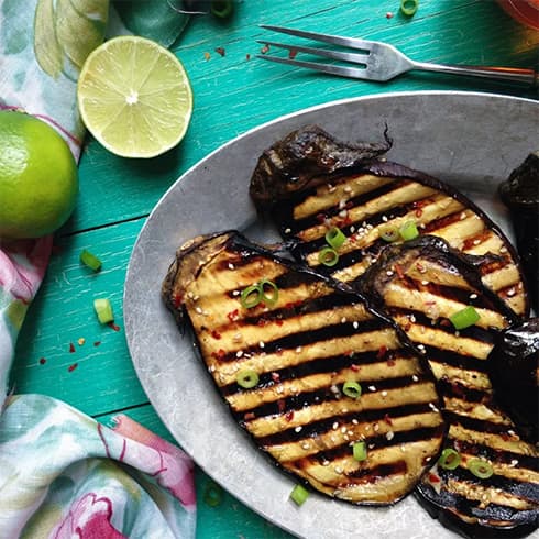 Lime and Sesame Grilled Eggplant