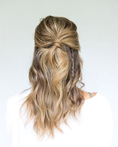 Boho Half Up Half Down Coiffure