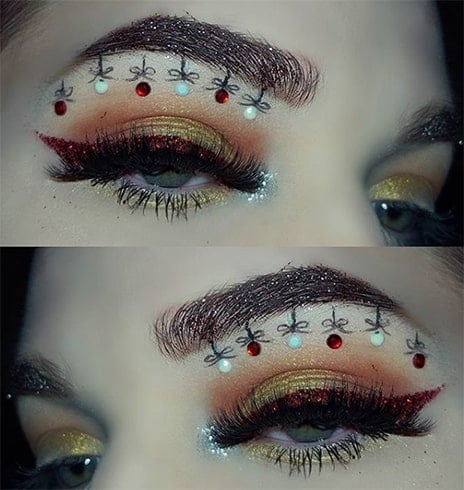 Christmas Makeup for Eyebrows