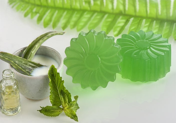 DIY Aloe Vera Soap with Mint