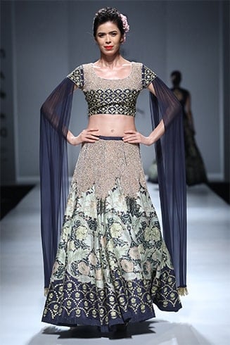 embroidered lehenga with floor length sleeves