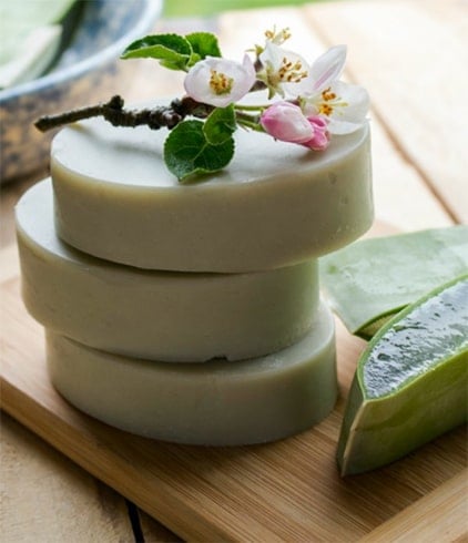 Homemade Aloe Vera Soap with Cocoa Butter