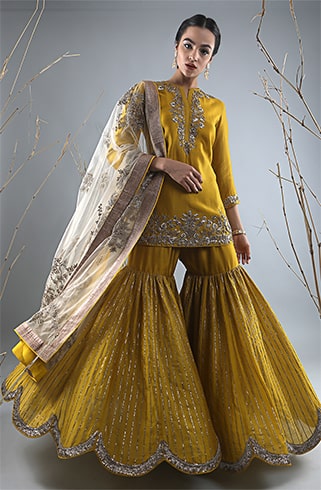 Mustard Sharara Set