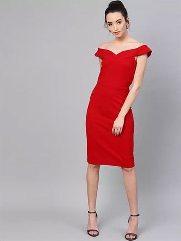 red bodycon dress
