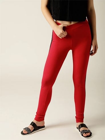 United Colors of Benetton Solid Red Jeggings