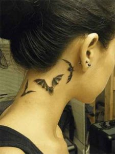 Bat Neck Tattoo