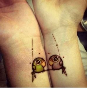 Love Birds Wrist Tattoo